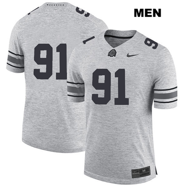 Ohio State Buckeyes Men's Drue Chrisman #91 Gray Authentic Nike No Name College NCAA Stitched Football Jersey HD19F11OB